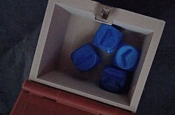 Blue runes in a book